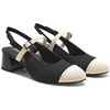 image:imageVIVAIA Juliana AlmondToe Slingback MaryJane Sandals Arch Support Adaptive Fit StrapBlack Ivory