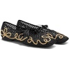 image:imageVIVAIA Makayla Square Toe Mesh Ballet Flats for Women Breathable RaffiaInspired Knit Shoes with Knot Detail Lightweight Comfortable Summer Travel FlatsBlack
