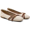 image:imageVIVAIA Marah Womens Square Toe Flats with Crisscross Buckle Recycled Knit Ballet Flats for Work amp Travel Machine Washable AntiSlipCream Ivory  Dkcaramel