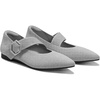 image:imageVIVAIA Maria Womens Pointed Toe Mary Jane Flats Washable Ballet Flat Shoe Comfortable Adjustable Strap Dress FlatsGrey Silver