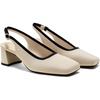 image:imageVIVAIA Mikko Womens Margot Slingback Heels Square Toe Knit Upper Platform Block Heel Arch SupportCream Ivory  Black