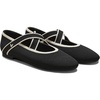 image:imageVIVAIA Nia Womens Mary Jane Flats Shoe with CrossStrap Style Almond Toe Comfortable Ballet Flats for Casual Daily WearBlack Cream Ivory