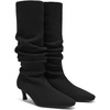 image:imageVIVAIA Rumi Womens Wool Knee High Boots Mini Square Toe Kitten Heel Tall Boots Fashion Foldable Shaft Comfortable Fall Winter Daily OutfitBlack Wool