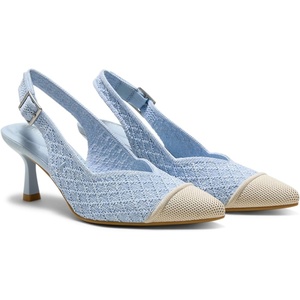 image:imageVIVAIA Addison PointedToe Slingback Sandals For Women Elegant Mid Heels With Arch SupportBlue Apricot Quilt