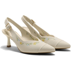image:imageVIVAIA Addison PointedToe Slingback Sandals For Women Elegant Mid Heels With Arch SupportPale Apricot