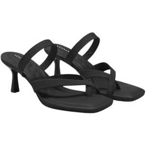 image:imageVIVAIA Alina SquareToe Kitten Heel Strappy SandalsBlack