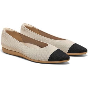image:imageVIVAIA Aria Walker Womens Pointed Toe Flats Comfortable Lightweight Walking Ballet Flat Casual Slip On Washable ShoeAlmond  Black