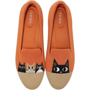 image:imageVIVAIA Audrey Embroidered Loafers RoundToe Smart Casual Comfortable Slip OnApricotNude  Rural Cat