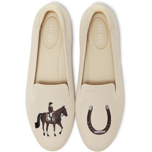 image:imageVIVAIA Audrey Embroidered Loafers RoundToe Smart Casual Comfortable Slip OnCream Ivory