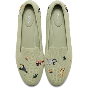 image:imageVIVAIA Audrey Embroidered Loafers RoundToe Smart Casual Comfortable Slip OnMatchaendangered Animals