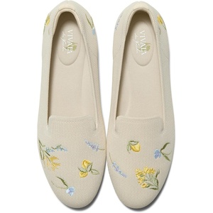 image:imageVIVAIA Audrey Embroidered Loafers RoundToe Smart Casual Comfortable Slip OnPale Apricot  French Floral