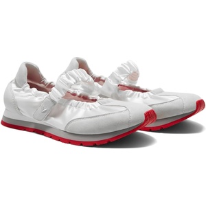image:imageVIVAIA Ayla Womens Mary Jane Flats  Satin Round Toe Ballet Sneakers with Elastic Strap Lightweight Cushioned Walking Shoes Comfortable Dressy SneakerinaWhiteOff Grey