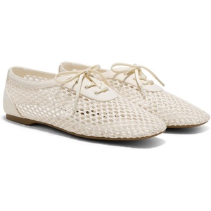 image:imageVIVAIA Carey Square Toe Mesh Flats for Women Breathable RaffiaInspired Knit Walking Ballet Shoes with Collapsible Heel Lightweight Travel Summer SneakerinasCream