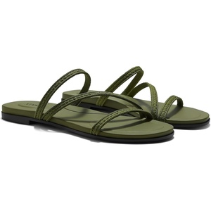 image:imageVIVAIA Carla Womens RoundToe Flat Sandals Comfortable Cushioned SlipOn Slides for SummerOlive Drab Rustic Cable