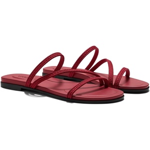 image:imageVIVAIA Carla Womens RoundToe Flat Sandals Comfortable Cushioned SlipOn Slides for SummerRuby Red Rustic Cable