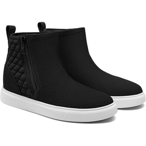 image:imageVIVAIA Casey Womens High Top Sneakers Round Toe Side Zipper Hidden Wedge Breathable WaterRepellent Fashion SneakersBlack