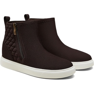 image:imageVIVAIA Casey Womens High Top Sneakers Round Toe Side Zipper Hidden Wedge Breathable WaterRepellent Fashion SneakersDark Chocolate