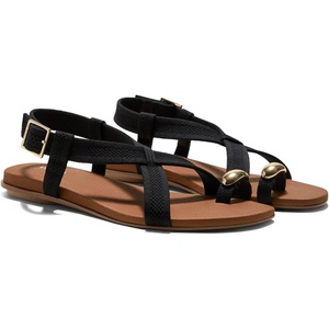 image:imageVIVAIA Derorice Womens Ring Toe Metal Flat Sandals Summer Slipon Square Open Toe NonSlip Vocation SandalsBlack Antique Weave