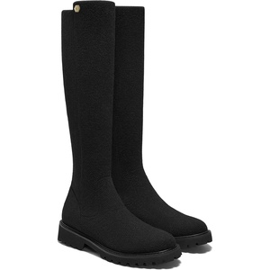 image:imageVIVAIA Filipa Womens Stretchy Wool Knee High Boots Round Toe Lug Sole Water Repellent Warm Winter Boots for Women DressBlack Wool