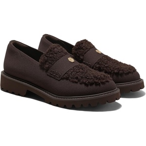 image:imageVIVAIA Franata Womens Platform Penny Loafers FauxShearling Knit SlipOn ShoesDark Chocolate