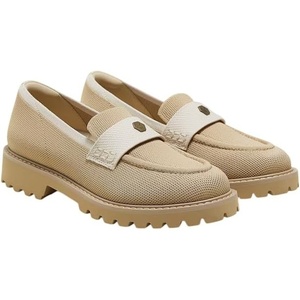 image:imageVIVAIA Francesca Womens RoundToe Platform Chunky Heel LoafersNude Peach Ivory