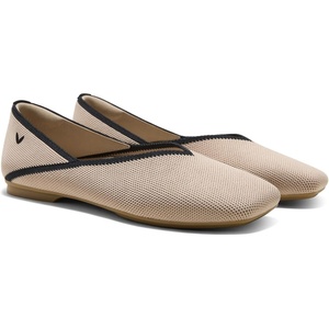image:imageVIVAIA Maro Womens Square Toe Flats Comfortable Lightweight Washable Ballet Flat Shoes for Office Work TravelAlmond  Black