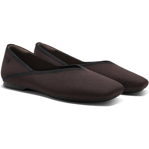 image:imageVIVAIA Maro Womens Square Toe Flats Comfortable Lightweight Washable Ballet Flat Shoes for Office Work TravelDark Chocolate  Black