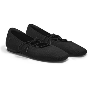 image:imageVIVAIA Miley Womens Mary Jane Flats Shoe with Stylish 3 Laces Comfortable Square Toe Ballet Flats for Women Daily OutfitBlack