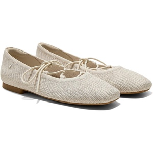 image:imageVIVAIA Miley Womens Mary Jane Flats Shoe with Stylish 3 Laces Comfortable Square Toe Ballet Flats for Women Daily OutfitGolden Pale Apricot