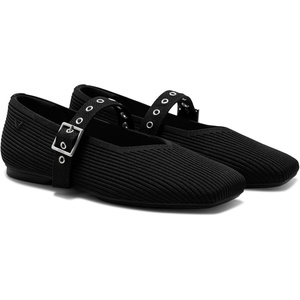 image:imageVIVAIA Myriel Margot 30 Mary Jane Flats for Women Comfortable Square Toe Fashion Adjustable Metal Buckle Sustainable Ballet Flat ShoesBlack