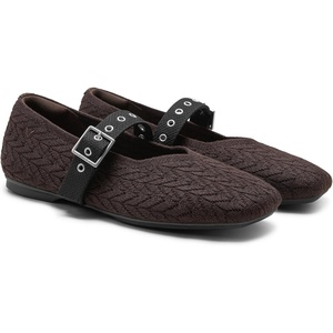 image:imageVIVAIA Myriel Margot 30 Mary Jane Flats for Women Comfortable Square Toe Fashion Adjustable Metal Buckle Sustainable Ballet Flat ShoesDark Chocolate