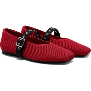 image:imageVIVAIA Myriel Margot 30 Mary Jane Flats for Women Comfortable Square Toe Fashion Adjustable Metal Buckle Sustainable Ballet Flat ShoesRuby Red