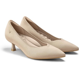 image:imageVIVAIA Scarlett PointedToe Kitten Heel Pumps Knit Upper Arch Support Rubber OutsoleAlmond