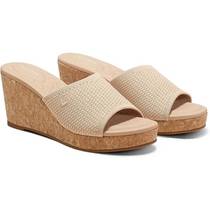 image:imageVIVAIA Stacey Pro Roundtoe Wedge Sandals for Women Open Toe Sandals Comfy Casual Dressy SummerAlmond Crochet