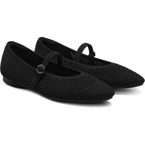 image:imageVIVAIA Tamia Mary Jane Flats for Women Comfortable Toe Flat Shoes Adjustable Washable Ballet FlatsBlack Mesh
