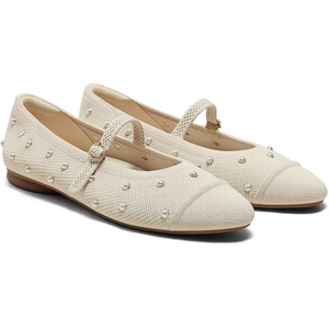 image:imageVIVAIA Tamia Mary Jane Flats for Women Comfortable Toe Flat Shoes Adjustable Washable Ballet FlatsCream Ivory Pearls