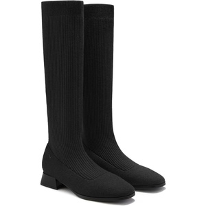 image:imageVIVAIA Tara Pro Womens Water Repellent Wool KneeHigh Boots Slip on SquareToe Booties 118 Block Heel Booties Lady Dress Short Winter Fall Boots