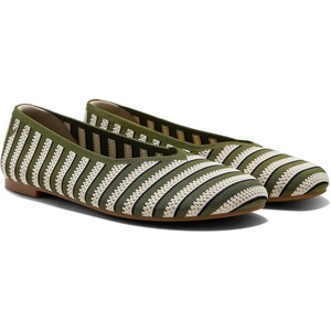 image:imageVIVAIA Tila Womens Wide Toe Box Flats Allday Comfort Wide Width Ballet Flats for Women Cushioning Foldable Lightweight Flat ShoesOlive Stripe