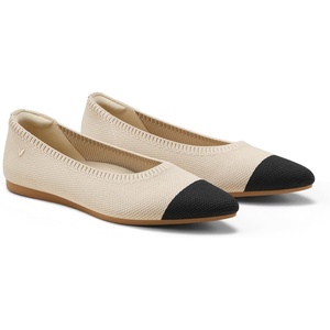 image:imageVIVAIA Womens Aria 5 Pointed Toe Ballet FlatsAlmond  Black