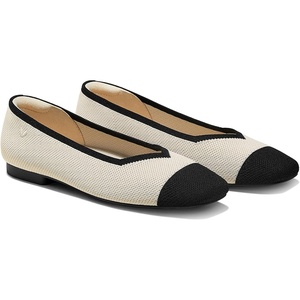 image:imageVIVAIA Womens Margot 20 SquareToe Ballet FlatsCream Ivory  Black