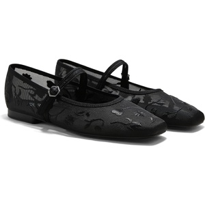 image:imageVIVAIA Womens Margot Mary Jane SquareToe Ballet FlatsBlack Floral Mesh