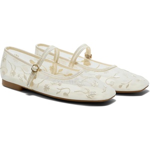 image:imageVIVAIA Womens Margot Mary Jane SquareToe Ballet FlatsCream Floral Mesh