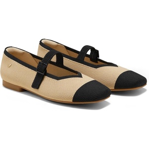image:imageVIVAIA Womens Margot Mary Jane SquareToe Ballet FlatsNude Peach  Black